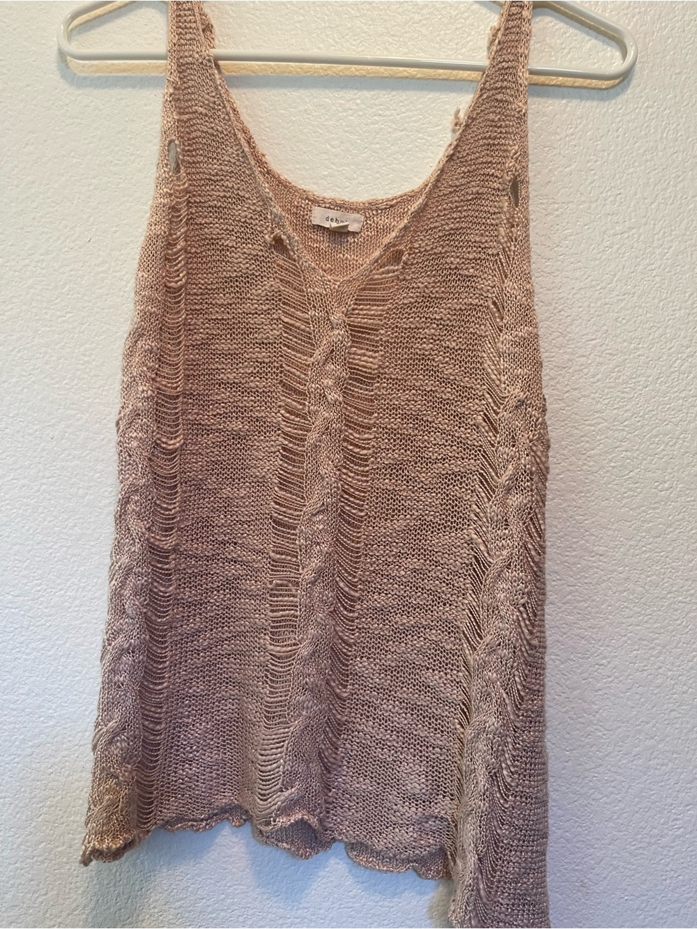 Light Pink Knit Sleeveless Tank Top